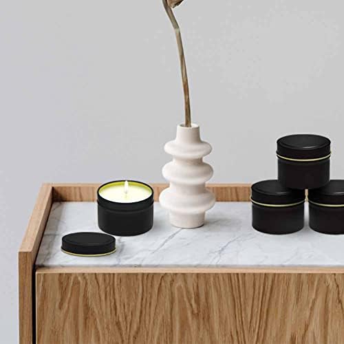 24 Pack Black Candle Tins for DIY Candle Making