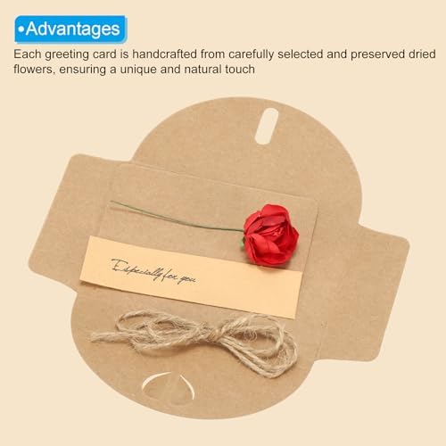 PATIKIL 4x3 Inch Dried Flowers Greeting Cards 50 Pack