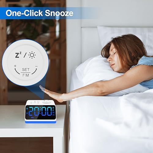 JALL Digital Alarm Clock with FM Radio and Night Light