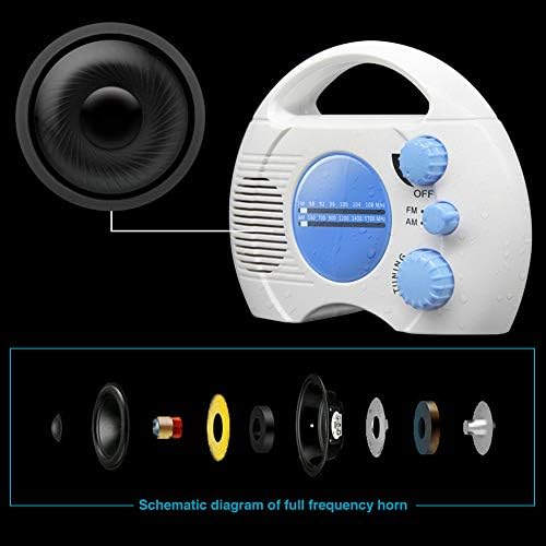 Etiger AM FM Waterproof Hanging Shower Radio