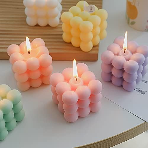 NICAVKIT 6Pcs Silicone Candle Molds Set for DIY Candles Soaps Baking Desserts