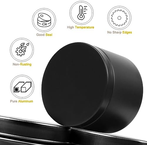 24 Pcs Black Candle Tins with Lids for DIY Candles