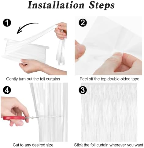 2 Pack Tinsel Backdrop White Party Decor