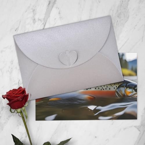 Gray Pearlescent Holiday Cards 4x6 Inch Brook Trout Fly Fishing Print