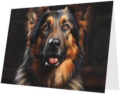 Red Pearlescent Holiday Cards 4x6 German Shepherd Design