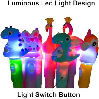 Maydahui 8 Pcs Luminous Animal LED Light Pens