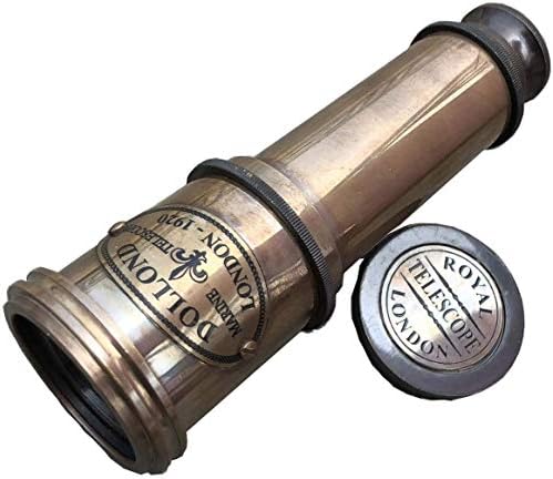 Antique Brass Nautical Spyglass Pirate Telescope 16 Inch Royal Navy Replica