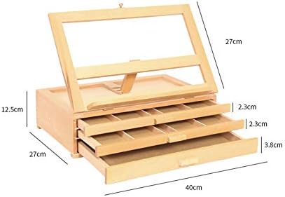 Red Beech Three-Layer Drawing Easel with Storage Box