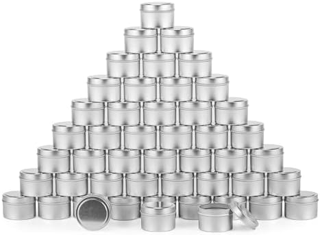 24 Pack Silver Candle Tins with Lids Candle Making Jars for DIY