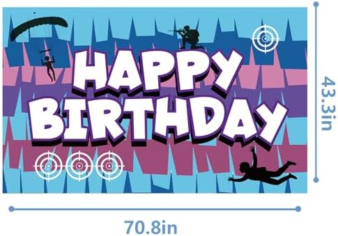 Video Game Birthday Backdrop Decorations 708x433 Inch