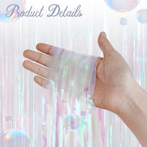 2 Pack White Iridescent Streamers Backdrop