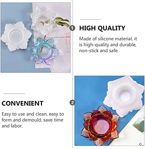 Uonlytech 2pcs Silicone Lotus Candle Holder Molds