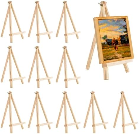 12 Pack Wood Easel Set for Artists and Students