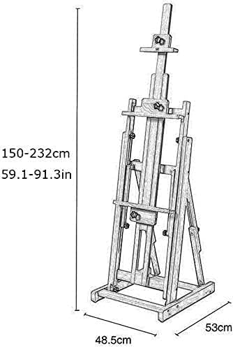 Large Beech Studio Easel for Art Display and Painting