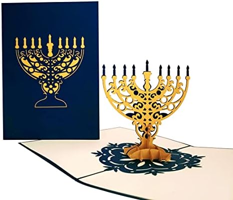 Elegant Hanukkah 3D Pop Up Card with Envelope