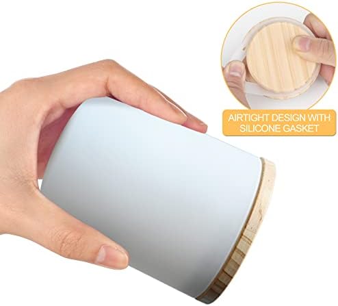 Thick Candle Jars 16 Pcs 7 Oz Matte White with Wood Lids