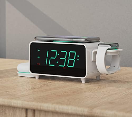 Emerson Smartset Dual Alarm Clock with Wireless Charging and Bluetooth Speaker