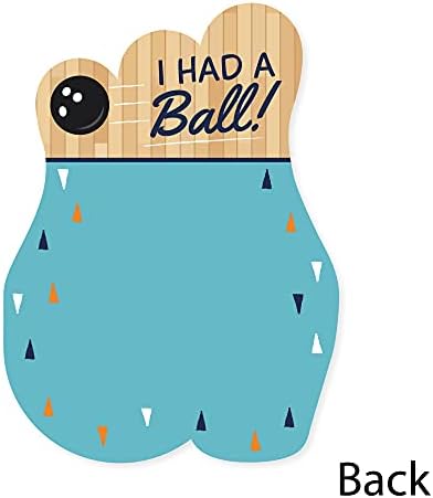 Big Dot of Happiness Bowling Shaped Thank You Cards Set of 12