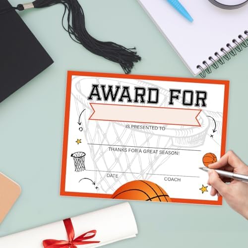 LyoGao Basketball Award Certificate 25 Count 8x10 Inch