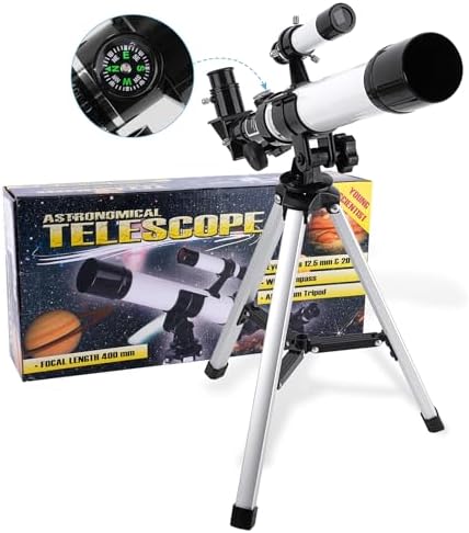 Kids Astronomy Telescope 40mm Refractor with Finder Scope and Tripod