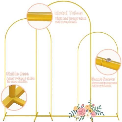 PATYDEST 3-Piece Metal Arch Stand Set with Covers