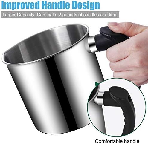 DINGPAI 44oz Double Boiler Candle Melting Pot with Spoon