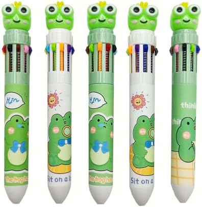 Cute Frog Multicolor Ballpoint Pens 5 Pack
