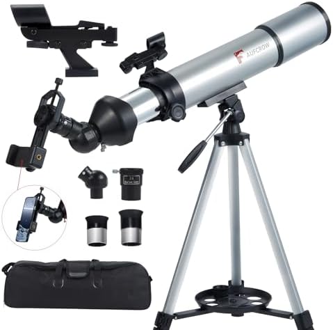 80mm Aperture Refractor Telescope for Adults with Phone Adapter and Tripod