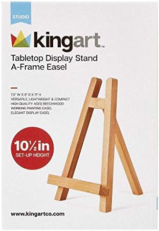 KINGART 740N Small Tabletop Easel 10 Canvas Durable Wood Portable Foldable