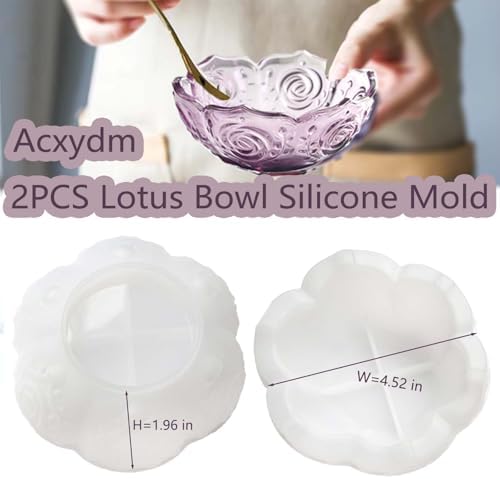 2PCS Lotus Bowl Silicone Mold for Resin Crafts