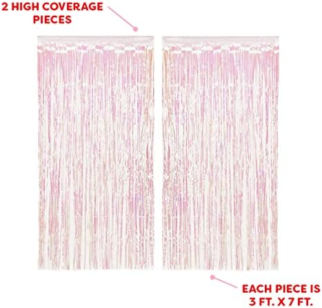 Xo Fetti Iridescent Fringe Foil Curtain Set of 2