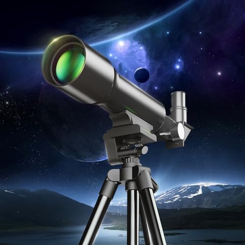 YUANZIMOO 50mm Aperture 360mm Telescope with Tripod for Kids Adults Beginners Black