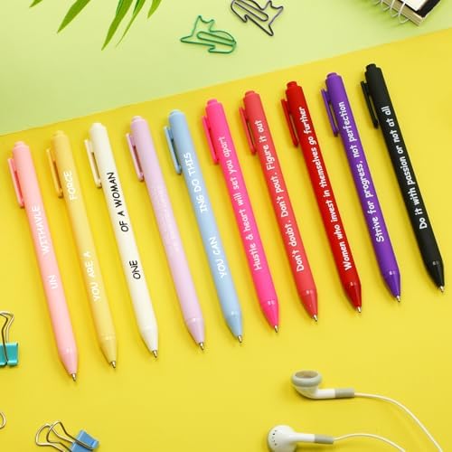 Crtiin 10 Pcs Funny Ballpoint Pens with Sayings