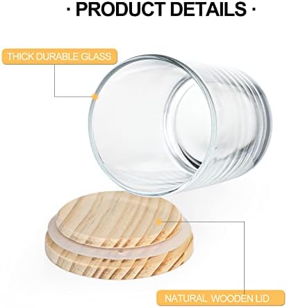 Showin Thick Candle Jars 16 Pcs with Wood Lids Frosted Gray