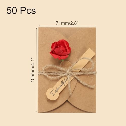PATIKIL 4x3 Inch Dried Flowers Greeting Cards 50 Pack