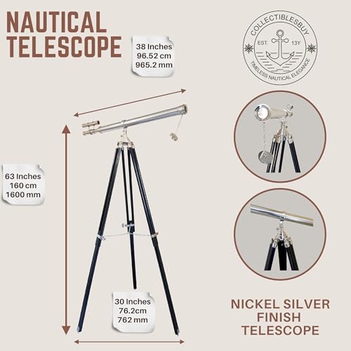 Decorative Double Barrel Marine Telescope with Black Tripod