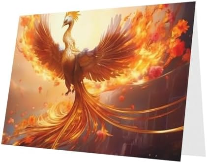 White Phoenix Print Greeting Card 6x4 Inch
