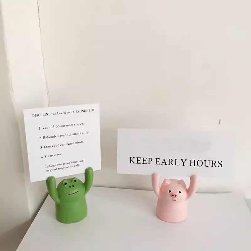 7Pcs Cute Raising Hand Animal Memo Holder Resin Clips