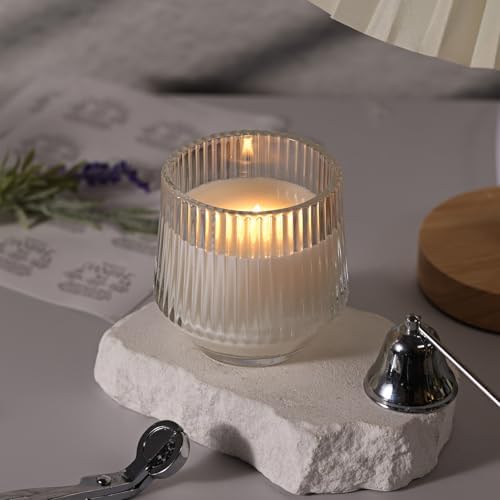 LAMORGIFT 12 Pack Clear Glass Candle Jars for Making Candles
