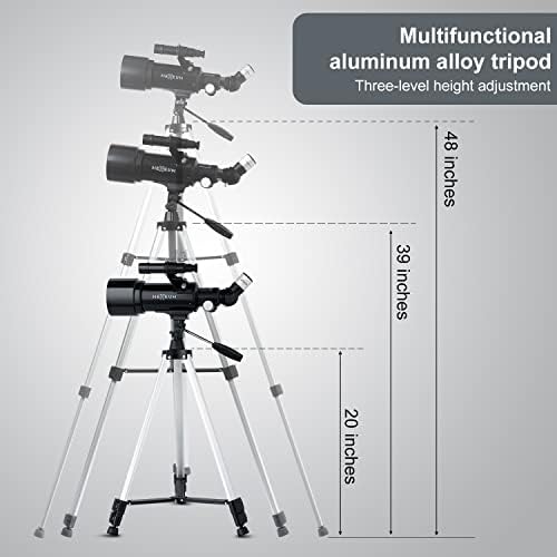 HEXEUM 70mm Aperture Refracting Telescope with AZ Mount and Wireless Remote