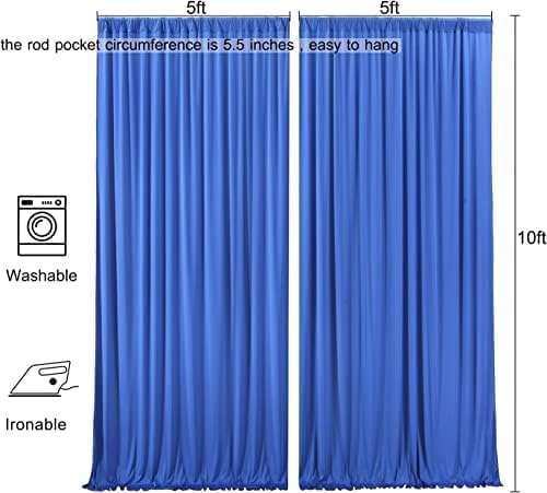 AK Trading Co 10x10 Foot Royal Blue Polyester Backdrop Drapes