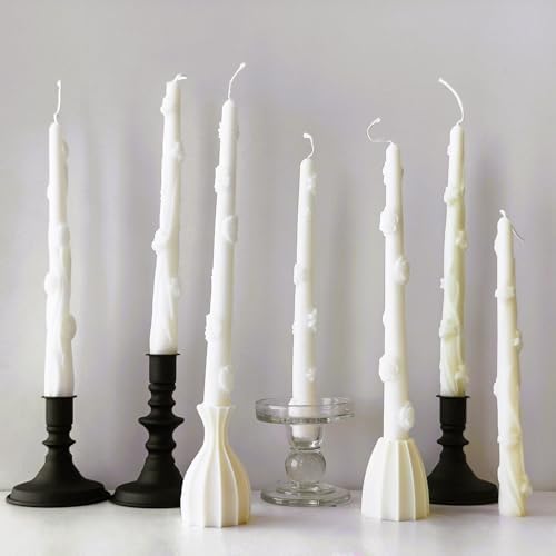 Long Cylindrical Flower Silicone Candle Mold