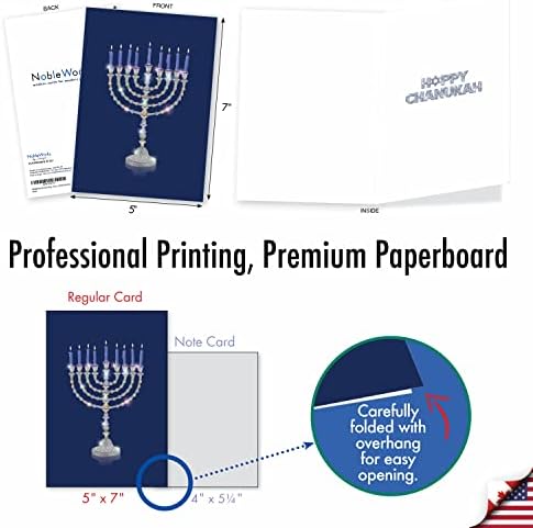 NobleWorks Blue Chanukah Greeting Cards 12 Boxed
