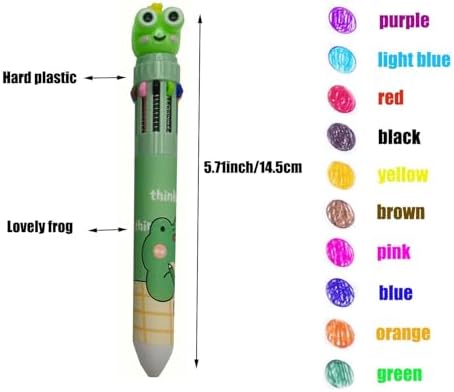 Cute Frog Multicolor Ballpoint Pens 5 Pack