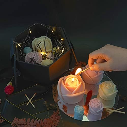 NICAVKIT 6Pcs Silicone Candle Molds Set for DIY Candles Soaps Baking Desserts