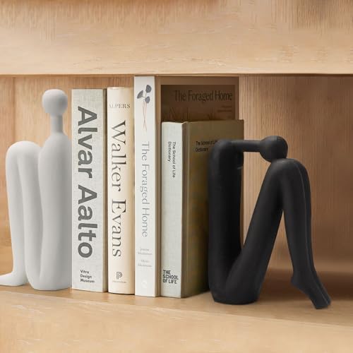 WANCHIY Modern Bookends for Shelves