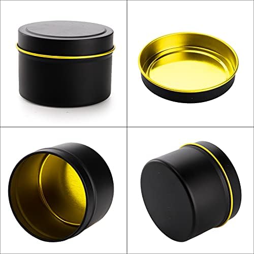 ZEAYEA 30 Pack 4oz Candle Tins with Lids Black