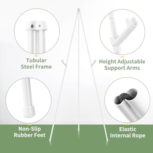 6PCS White Adjustable Metal Easel Stand for Wedding Display