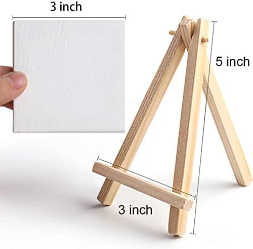 Tosnail 24-Pack Mini Canvas and Easel Set