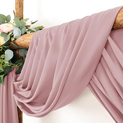 LINXTAR Wedding Arch Draping Fabric 30 x 6Y Dusty Rose Sheer Chiffon